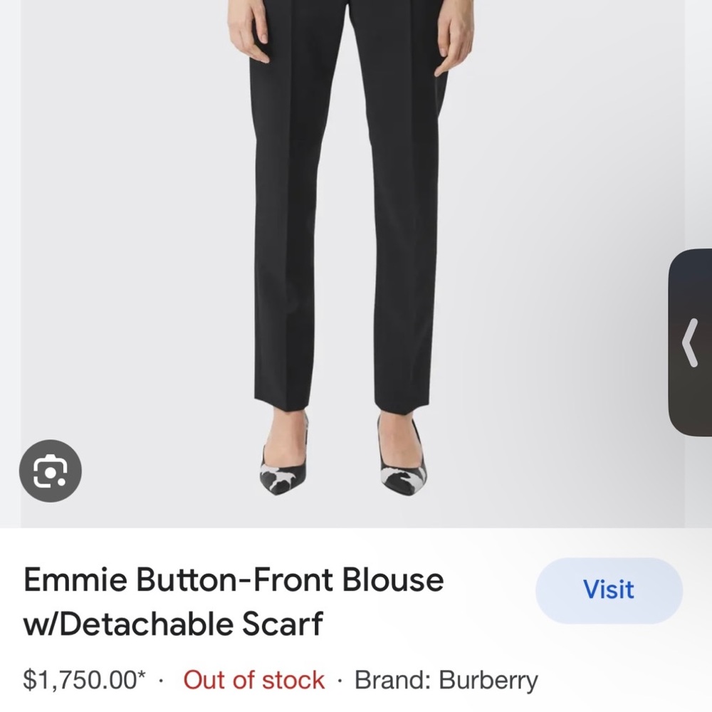 Emmie Button-Front Blouse w/Detachable Scarf - Picture 3 of 3